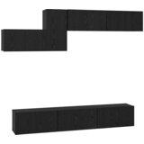  Set TV komoda s ladicama 7 pcs Crni hrast Konstruirano drvo | shoptok.hr