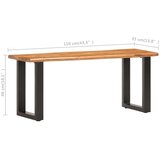  Klupa sa živim rubom 110 cm od masivnog drva bagrema i čelika | shoptok.hr