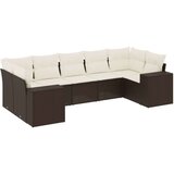 vidaXL 7-dijelni set vrtnih sofa od poliratana s jastucima smeđi | shoptok.hr