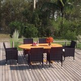  7-dijelni vrtni blagovaonski set od poliratana crni | shoptok.hr