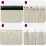 Voile zavjesa sa zavjesama 2 pcs Pijesak 225 x 140 cm Poliester | Eponuda.ba