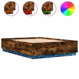 Maison Chic Posteljni okvir - Dvoposteljna postelja - Zakonska postelja z LED lučkami dim. hrast 140x200 cm inž. les, (21696385) Cene