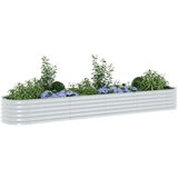 vidaXL Visoka greda 400x80x44 cm pocinkano jeklo srebrna | Shoptok.si