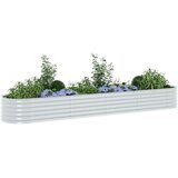 vidaXL Vrtna sadilica od pocinčanog čelika 400 x 80 x 44 cm srebrna | shoptok.hr