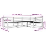  Set vanjskih sofa 4 pcs Bijela 245,5 x 166,5 x 73 cm | shoptok.hr