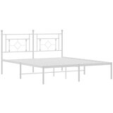 Metalni okvir za krevet s uzglavljem bijeli 160x200 cm | shoptok.hr
