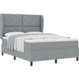 vidaXL Postelja z vzmetnico v svetlo sivi barvi, 140x190 cm - Tkanina, (22051851) | Shoptok.si