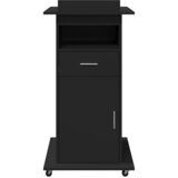  Govornica s kotačima i ladicom crna 55 x 55 x 107 cm drvena | shoptok.hr