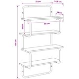  Polica sa 4 nivoa Crni hrast 80 x 24,5 x 104 cm | shoptok.hr