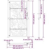 vidaXL Vrtna vrata 105x180cm preperevanje oblikovanje jeklenimi valovi | Shoptok.si