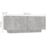  Noćni ormarić boja betona 100 x 35 x 40 cm konstruirano drvo | shoptok.hr