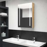  LED kupaonski ormarić s ogledalom bijeli i hrast 50x13x70 cm | shoptok.hr