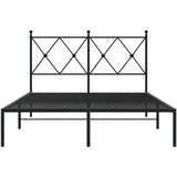 vidaXL Kovinski posteljni okvir z vzglavjem črn 120x190 cm | Shoptok.si