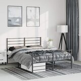  Metalni okvir kreveta uzglavlje i podnožje crni 150x200 cm | shoptok.hr