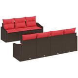  Set sofe 8 kom. 3-Broj sjedala Smeđa i crvena poliratan | shoptok.hr