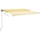 Samostojeća tenda na ručno uvlačenje 400 x 350 cm žuto-bijela | shoptok.hr