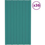 vidaXL Krovni paneli 36 kom od pocinčanog čelika zeleni 80 x 45 cm | shoptok.hr