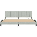 vidaXL Posteljni okvir z LED lučkami svetlo siva 200x200 cm žamet | Shoptok.si