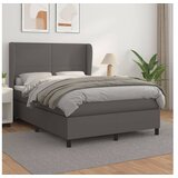 vidaXL Krevet s oprugama i madracem sivi 140x190 cm od umjetne kože Cijene