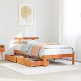 Maison Chic Posteljni okvir - Enojna postelja - Postelja za odrasle s predali voščeno rjav 90x200 cm trdna borovina, (21695734) | Shoptok.si