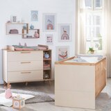 Roba Kremno bela/v naravni barvi otroška komoda v hrastovem dekorju s previjalnim pultom 117x103x78 cm Jil – | Shoptok.si