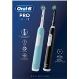 Oral-b Pro 1 Black/Caribbean Blue zobna Elektricna šcetka z 2. rocajem. | Shoptok.si