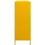 vidaXL Komoda gorčično rumena 135x39x103,5 cm hladno valjano jeklo | Shoptok.si