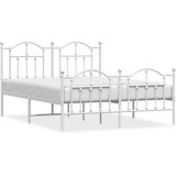  Metalni okvir kreveta uzglavlje i podnožje bijeli 140 x 190 cm | Eponuda.com