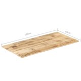 Stolna ploča od masivnog drva manga 15 - 16 mm 100 x 60 cm | shoptok.hr