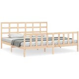 The Living Store Posteljni okvir z vzglavjem 160x200 cm trden les - Posteljni Okvir, (21524032) | Shoptok.si