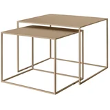 Svjetlo smeđi metalni stolići za kavu u setu 2 kom 50x60 cm Fera –
