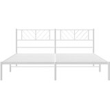  Metalni okvir za krevet s uzglavljem bijeli 193x203 cm | shoptok.hr
