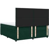  Krevet s oprugama i madracem tamnozeleni 200x200 cm baršunasti | shoptok.hr