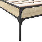  Okvir za krevet boja hrasta 100x200cm konstruirano drvo i metal Smeđa 100 x 200 cm | shoptok.hr
