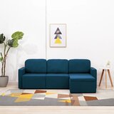 vidaXL trosed modularni kavč z ležiščem moder iz blaga | Shoptok.si