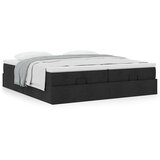 vidaXL Otomanski okvir kreveta s madracima crni 180x200cm od tkanine | shoptok.hr
