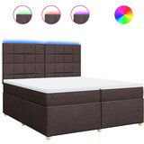 vidaXL Box spring postelja z vzmetnico temno rjav 200x200 cm blago, (21308818) | Shoptok.si