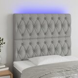 vidaXL LED uzglavlje svjetlosivo 90x7x118/128 cm od tkanine | shoptok.hr