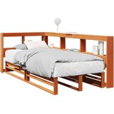  Knjižna postelja brez vzmetnice vošč. rjava 100x200 cm borovina, (21791910) | Shoptok.si