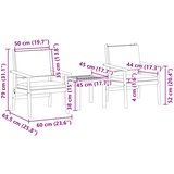  Sjedeća garnitura za vrt 3 pcs Krem bijela Čvrsto drvo akacije | shoptok.hr