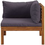  Modularna kutna sofa s tamnosivim jastucima bagremovo drvo | shoptok.hr