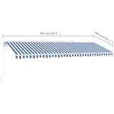  Samostojeća tenda na ručno uvlačenje 500 x 300 cm plavo-bijela | shoptok.hr
