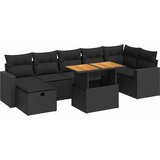 vidaXL Vrtna sedežna garnitura 5-delna z blazinami poli ratan/akacija | Shoptok.si