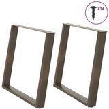 vidaXL Noge za blagovaonski stol U-oblik 2 kom Prirodni čelik 90 x (72-73) cm Čelik - Prirodna 90 x (72-73) cm 1 | shoptok.hr