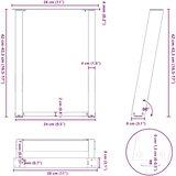  Noge za klub stolić U-oblik 2 kom Prirodni čelik 28 x (42-43) cm Čelik | shoptok.hr