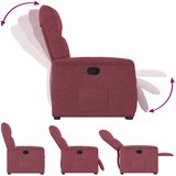  Naslonjač na podizanje od tkanine crvena boja vina | shoptok.hr