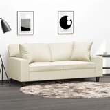 vidaXL Dvosjed s ukrasnim jastucima boja Krem 140 cm umjetna koža | shoptok.hr