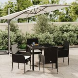 The Living Store Vrtna jedilna garnitura 5-delna z blazinami črn poli ratan - Vrtna Jedilna Garnitura, (21469691) | Shoptok.si