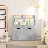  Otroška knjižnica s predalom Betonsko siva 60 x 29,5 x 69 cm, (5000152814) | Shoptok.si