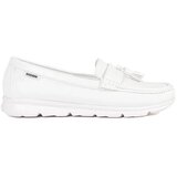 GOODIN White loafers with tassels on a low wedge | Shoptok.si